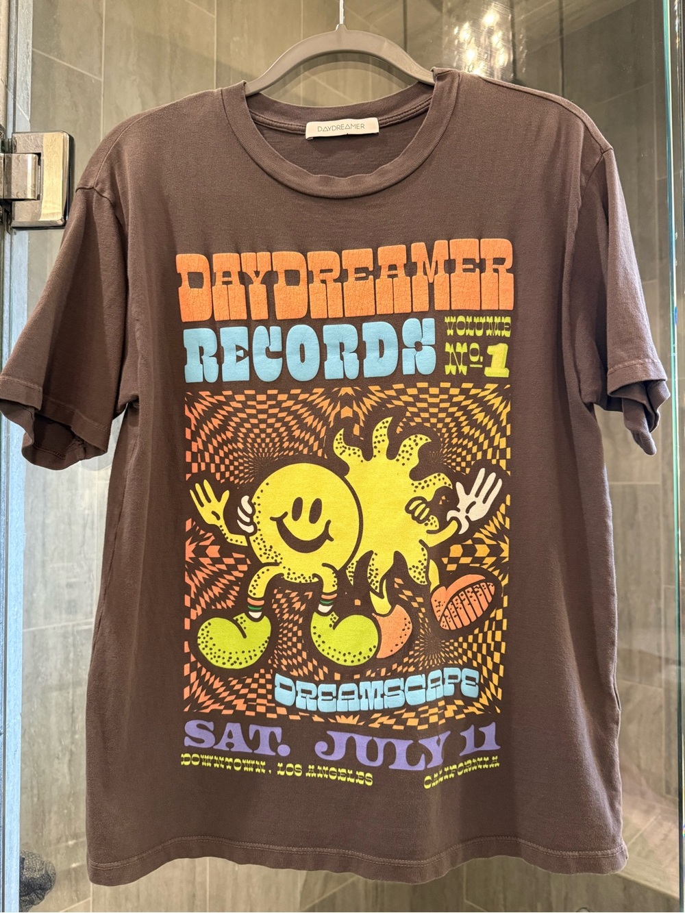 Daydreamer Records Graphic Tee - Orange/Yellow/Blue Print